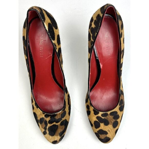 NINE WEST Womens US 7M Rocha Leopard COW HIDE LEATHER Stiletto Pumps HEELS Shoes - Picture 6 of 7